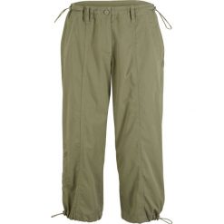 Spodnie 3/4 z haftem bonprix oliwkowy. Zielone spodnie damskie bonprix, z bawełny. Za 89,99 zł.