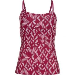 Top tankini bonprix bordowo-biały wzorzysty. Czerwone stroje kąpielowe damskie marki bonprix, bez wzorów, bez kołnierzyka. Za 44,99 zł.