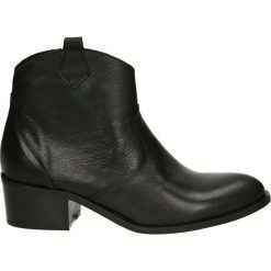 Botki - 1200A VIT NER. Czarne botki damskie skórzane marki Venezia. Za 499,00 zł.