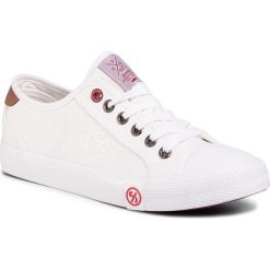 Trampki CROSS JEANS - FF1R4055C White. Białe półbuty męskie Cross Jeans, na co dzień, bez wzorów, z jeansu, bez zapięcia. Za 119,00 zł.