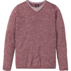 Sweter 2 w 1 bonprix czerwony klonowy - biały melanż. Czerwone swetry męskie bonprix, s, melanż, z dzianiny. Za 84,99 zł.