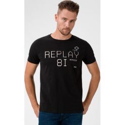 Replay Koszulka Czarny. Czarne podkoszulki męskie Replay, xl, z nadrukiem, z bawełny, z krótkim rękawem. Za 257,95 zł.