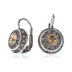 Unikalne Srebrne Kolczyki - srebro 925, Swarovski. Szare kolczyki damskie marki W.KRUK, z kryształem, srebrne. Za 249,00 zł.