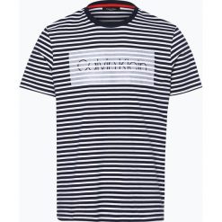 Calvin Klein - T-shirt męski – Jaksat, niebieski. Niebieskie t-shirty męskie Calvin Klein, m, w paski, z bawełny. Za 279,95 zł.