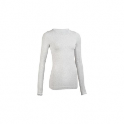 Koszulka długi rękaw Yoga damska. Szare t-shirty damskie marki DOMYOS, xs, z bawełny. W wyprzedaży za 79,99 zł.