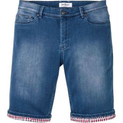 Bermudy dresowe w optyce dżinsowych Regular Fit bonprix niebieski "bleached”. Niebieskie jeansy męskie bonprix, m, bez wzorów, z jeansu. Za 99,99 zł.