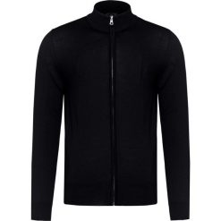 Sweter EA7 EMPORIO ARMANI. Czarne swetry męskie EA7 Emporio Armani, z aplikacjami, z wełny, ze stójką, bez kaptura. W wyprzedaży za 460,00 zł.