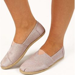 Espadryle damskie: Różowe espadryle damskie połyskujące N.E.W.S.