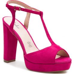 Sandały MENBUR - 20321 Fuchsia 0033. Różowe klapki damskie Menbur, bez wzorów, ze skóry, bez obcasa, na obcasie. Za 269,00 zł.