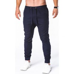 Joggery męskie: SPODNIE MĘSKIE JOGGERY P672 – GRANATOWE