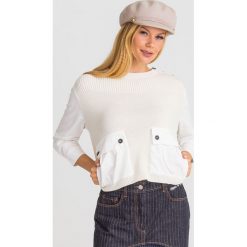 SWETER ZARELIA Weekend Max Mara. Białe swetry damskie Weekend Max Mara, xs, bez wzorów, z dzianiny, bez rękawów, bez kaptura. Za 929,40 zł.