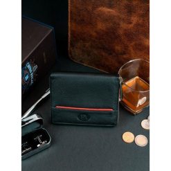 Skórzany czarny portfel męski RFID Pierre Andreus N31892 - Czarny. Czarne portfele męskie ze skóry. Za 79,99 zł.