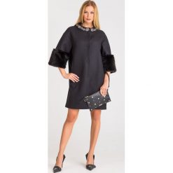 PŁASZCZ Twinset. Czarne kurtki damskie Twinset, z aplikacjami. Za 2329,00 zł.