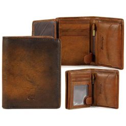 Portfel skórzany DAAG Alive P-06 vintage koniakowy w pudełku - koniak. Portfele męskie daag, bez wzorów, ze skóry. Za 146,99 zł.