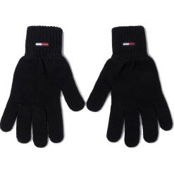 Rękawiczki Męskie TOMMY JEANS - Tjm Basic Flag Rib Gloves AM0AM05217 BDS. Czarne rękawiczki męskie Tommy Jeans, bez wzorów, z bawełny. W wyprzedaży za 119,00 zł.