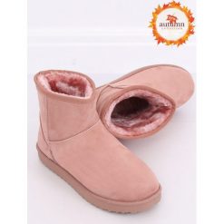 Emusy śniegowce krótkie różowe LV56P PINK. Różowe śniegowce damskie obuwie damskie, na zimę, z zamszu, przed kostkę, bez zapięcia. Za 97,99 zł.