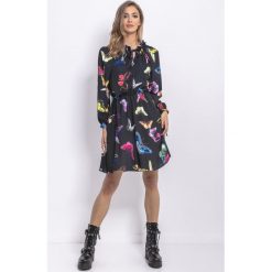 Sukienka boho do kolan elegancka. Sukienki damskie e-margeritka.pl, bez wzorów, z poliesteru, eleganckie, z długim rękawem, długie, bez kaptura. Za 164,99 zł.