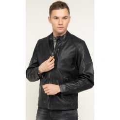 Kurtka skórzana Pepe Jeans Donovan PM402177. Czarne kurtki męskie Pepe Jeans, m, bez wzorów, z jeansu, bez kaptura. W wyprzedaży za 759,00 zł.