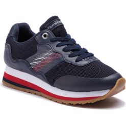 Sneakersy TOMMY HILFIGER - Corporate Retro Sneaker FW0FW04022 Tommy Navy 406. Niebieskie półbuty damskie TOMMY HILFIGER, ze skóry ekologicznej. Za 399,00 zł.