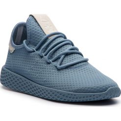 Buty adidas - Pw Tennis Hu W B41888 Rawgre/Rawgre/Owhite. Niebieskie półbuty damskie Adidas, bez wzorów, z tworzywa sztucznego, bez obcasa, na płaskiej podeszwie, bez zapięcia. W wyprzedaży za 279,00 zł.