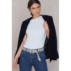 Paski damskie: NA-KD Accessories Pasek ze strassem – Silver