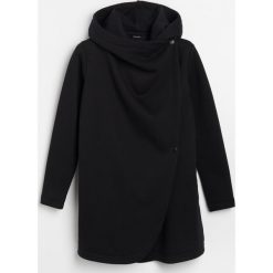 Długa bluza z rozłożystym kołnierzem - Czarny. Czarne bluzy damskie Reserved, s, bez wzorów, z długim rękawem, długie, bez kaptura. Za 139,99 zł.