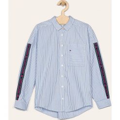 Tommy Hilfiger - Koszula dziecięca 140-176 cm. Niebieskie bluzki dziewczęce z aplikacjami, z bawełny, długie. Za 299,90 zł.