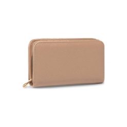 PORTFEL ACCCESSORIES 1W1-025-SS20 Beżowy. Brązowe portfele damskie ACCCESSORIES, bez wzorów. Za 39,99 zł.