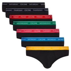 Komplet 7 par slipów Calvin Klein Underwear 000NB2317A. Czarne slipy męskie Calvin Klein Underwear, s, bez wzorów. W wyprzedaży za 259,00 zł.