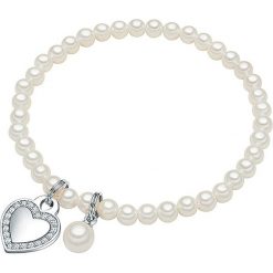 Bransoletka perłowa w kolorze białym z zawieszkami. Szare bransoletki damskie Yamato Pearls, z materiału, z cyrkonią, z mosiądzu. W wyprzedaży za 129,95 zł.