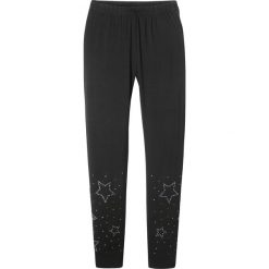 Legginsy dziewczęce z połyskującymi kamieniami bonprix czarny. Czarne spodnie dziewczęce bonprix, bez wzorów, z elastanu. Za 59,99 zł.