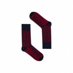 Burgundowa mozaika - wizytowe skarpetki Spox Sox. Czerwone skarpetki męskie Spox sox. Za 25,00 zł.