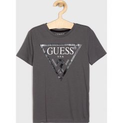 Guess Jeans - T-shirt dziecięcy 118 - 175 cm. Białe t-shirty chłopięce Guess Jeans, z nadrukiem, z bawełny, bez rękawów. W wyprzedaży za 69,90 zł.