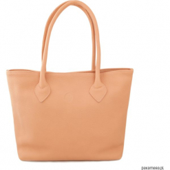 Shopper City Brzoskwinia. Różowe shopper bag damskie Pakamera, ze skóry, na ramię. Za 580,00 zł.
