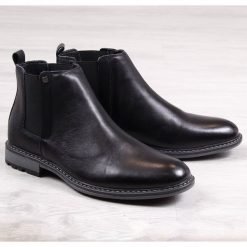 Sztyblety skórzane męskie czarne Big Star EE174391 - czarny. Czarne sztyblety męskie BIG STAR, bez zapięcia. Za 258,99 zł.
