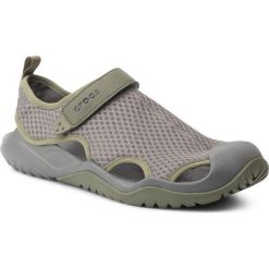 Sandały CROCS - Swiftwater Mesh Deck Sandal M 205289 Slate Grey. Szare klapki męskie Crocs, bez wzorów, z tworzywa sztucznego. Za 219,00 zł.