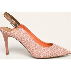 Tommy Hilfiger - Szpilki. Pomarańczowe szpilki TOMMY HILFIGER, bez wzorów, ze skóry ekologicznej, bez obcasa, na obcasie, bez zapięcia. Za 449,90 zł.