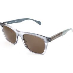Męskie okulary przeciwsłoneczne w kolorze szaro-brązowym. Szare okulary przeciwsłoneczne męskie marki Hugo Boss Sunglasses, z tworzywa sztucznego, wakacyjne. W wyprzedaży za 279,95 zł.