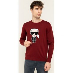 Sweter Karl Lagerfeld 655023 592305. Niebieskie swetry męskie KARL LAGERFELD, m, bez wzorów, z bawełny, klasyczne, z klasycznym kołnierzykiem, bez kaptura. W wyprzedaży za 529,00 zł.