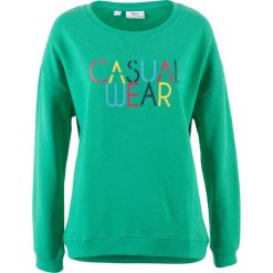 Bluza z nadrukiem bonprix szmaragdowy z nadrukiem. Zielone bluzy z nadrukiem damskie marki bonprix. Za 27,99 zł.