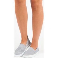 Trampki damskie slip on: Tekstylne wsuwane trampki mckeylor LILLY odcienie szarości i srebra