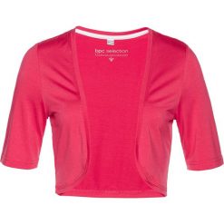 Bolerko shirtowe bonprix różowy hibiskus. Różowe żakiety damskie bonprix, bez wzorów, bez rękawów. Za 44,99 zł.