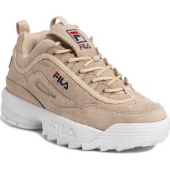 Sneakersy FILA - Disruptor S Low Wmn 1010605.90R Whitecap Gray. Brązowe półbuty damskie Fila, ze skóry. W wyprzedaży za 389,00 zł.