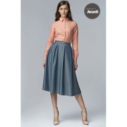 Spódnica jeansowa z zakładkami. Spódniczki damskie NIFE, do pracy, s, bez wzorów, z elastanu, eleganckie, sportowe. Za 139,90 zł.