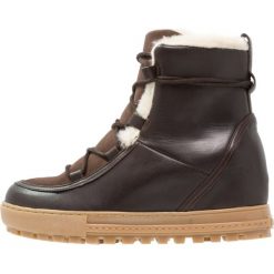Aigle LAPONWARM Ankle boot chocolat. Brązowe buty zimowe damskie marki Aigle, z materiału. Za 679,00 zł.