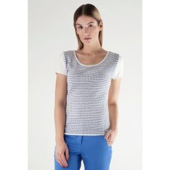 T-shirt w kolorze biało-niebieskim. Niebieskie t-shirty damskie Far Far Fashion, Ryłko by Agnes&Paul, bez wzorów, z okrągłym kołnierzem. W wyprzedaży za 49,95 zł.