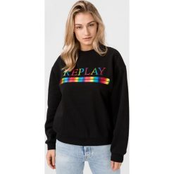 Replay Bluza Czarny. Czarne bluzy damskie Replay, l, z nadrukiem, z bawełny, bez rękawów, bez kaptura. Za 516,95 zł.
