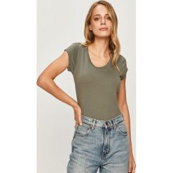 G-Star Raw - T-shirt. Zielone bluzki damskie G-Star RAW, s, bez wzorów, z bawełny, retro, z okrągłym kołnierzem, z krótkim rękawem. Za 119,90 zł.