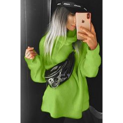 Sweter PLOGY LIME. Zielone bluzy damskie Sweter PLOGY LIME, uniwersalny, bez wzorów, bez rękawów, bez kaptura. W wyprzedaży za 79,00 zł.