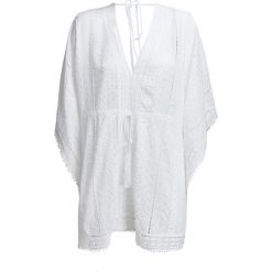Sukienka MELISSA ODABASH GIGI. Białe sukienki damskie Melissa Odabash, bez wzorów, z tkaniny, bez kołnierzyka, bez rękawów, oversize. W wyprzedaży za 1015,00 zł.